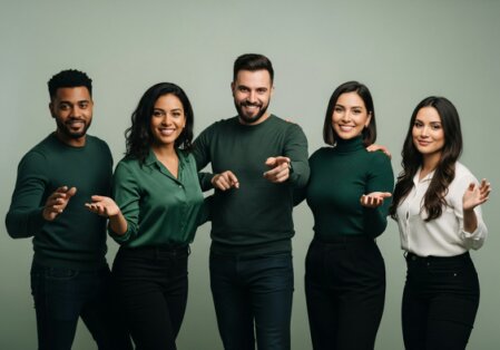 Gruppo di persone adulte e anziane che sorridono sedute vicino a un campo da gioco